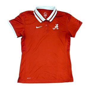 Alabama Crimson Tide Nike Dri-Fit Short Sleeve Golf Polo Womens Red Shirt Medium